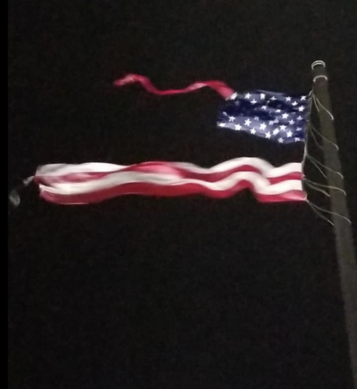 God Joined George Floyd Protests: biggest American flag torn in half by storm