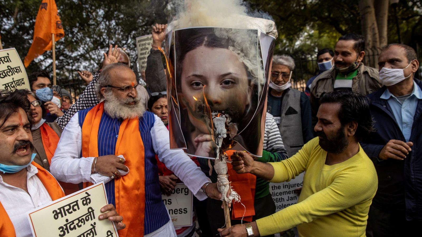 Indian farmers' protest: Activists burn photos of Greta Thunberg over her support for demonstrators
