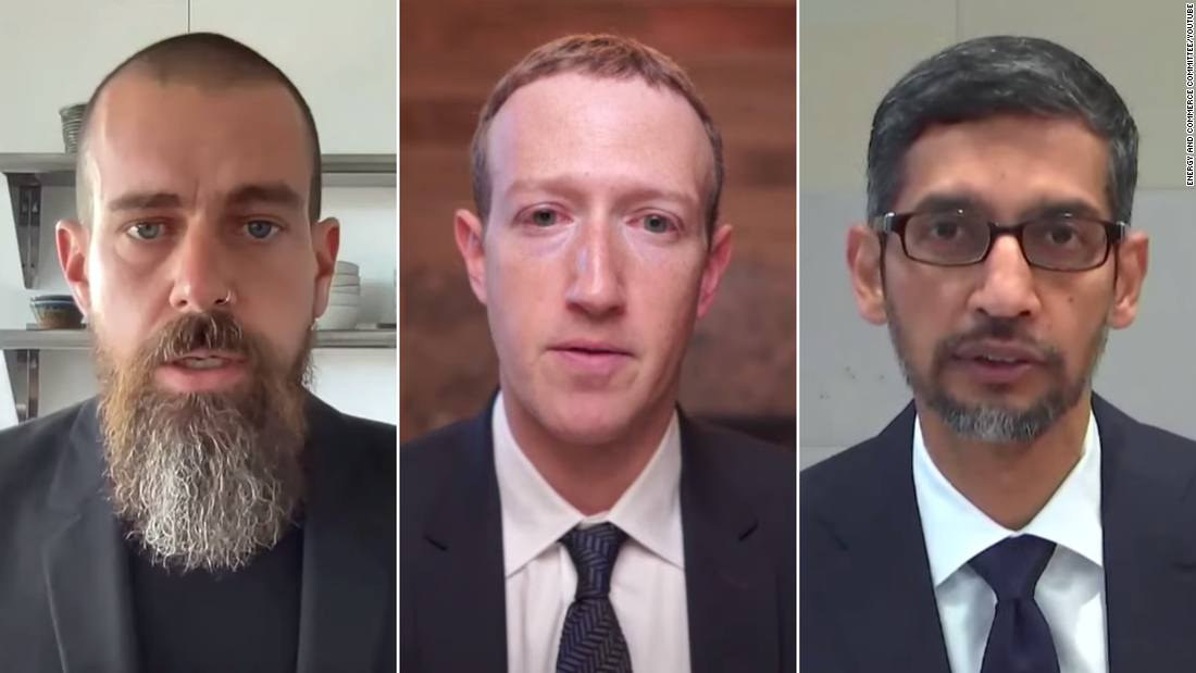 Facebook, Twitter and Google CEOs grilled by Congress on misinformation