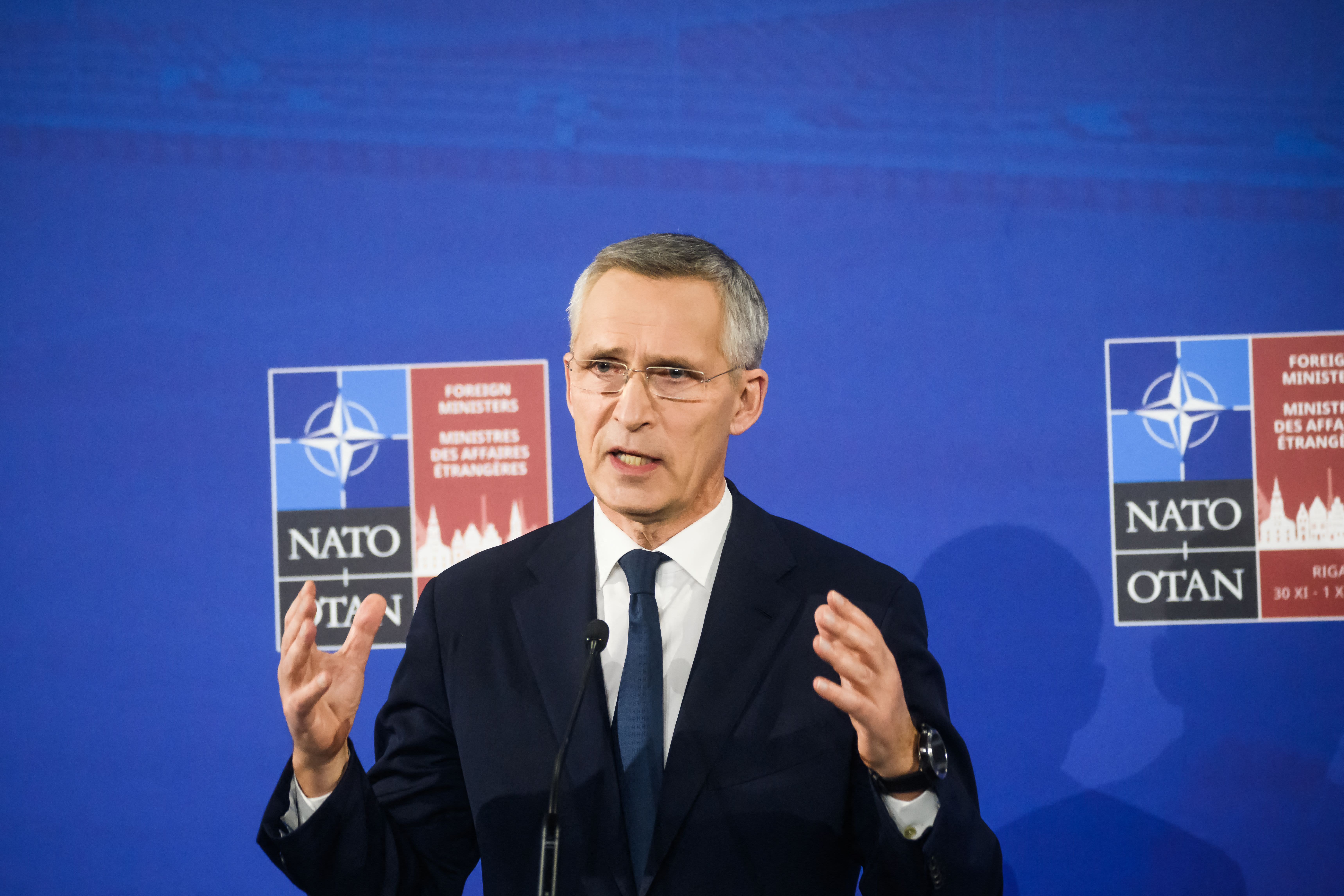 Russia is 'a power in decline' but still poses a military threat, NATO chief says