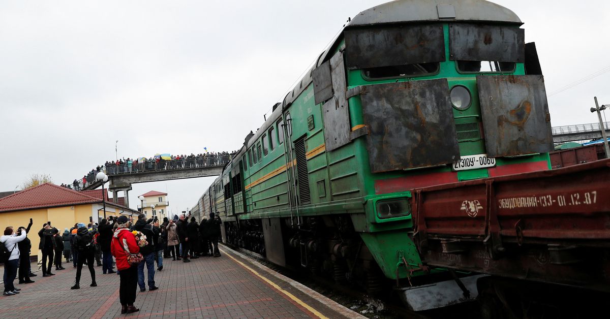 First Ukrainian passenger train rolls into newly freed Kherson